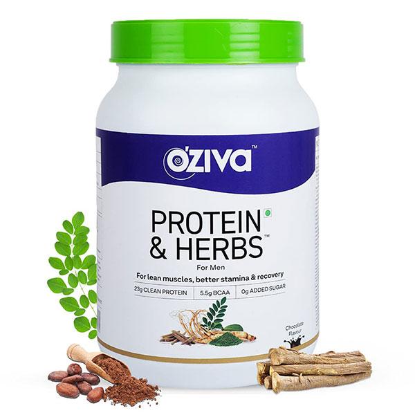 Netmeds | Oziva Protein & Herbs Powder for Men - Chocolate 1000gm