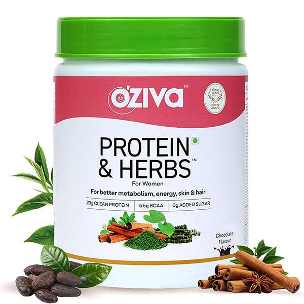 Netmeds | Oziva Protein & Herbs Powder for Women - Chocolate 1000gm