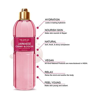 The Love Co. Bath & Shower Gel - Japanese Cherry Blossom 250 ml - Shower Gels & Body Wash