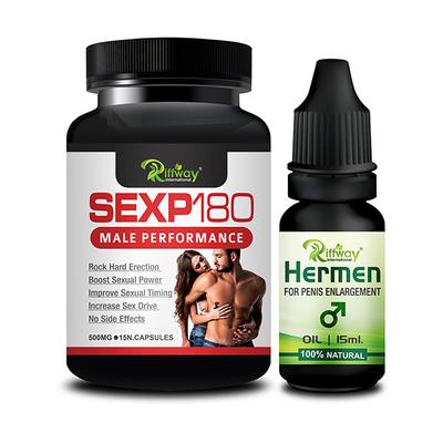 Riffway Sexp 180 Capsule 15's + Hermen Oil 15 ml - Sexual Healthcare
