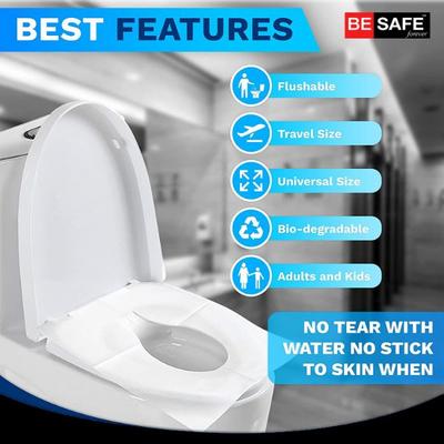 Be Safe Forever Disposable Paper Toilet Seat Cover - Green (Pack of 10 Sheets x 5's) - Others