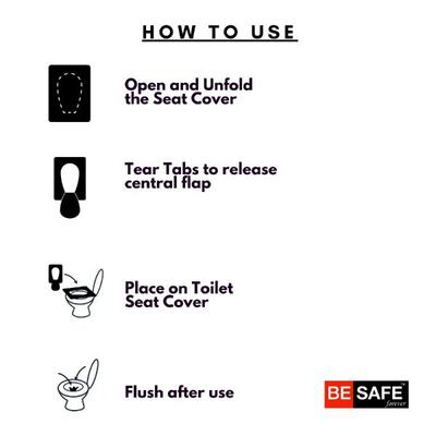 Be Safe Forever Disposable Paper Toilet Seat Cover - Yellow (Pack of 10 Sheets x 3's) - Others