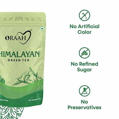 Oraah Green Tea Leaves - Himalayan 100 gm - Teas