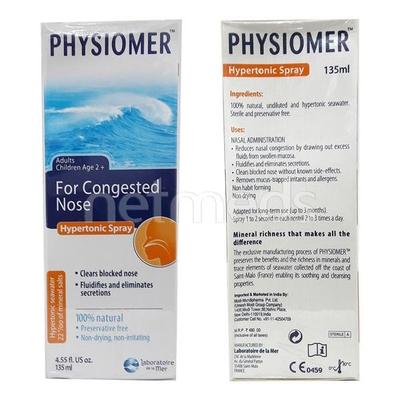 Physiomer Hypertonic Nasal Spray 135ml - Nasal Congestion-Nas