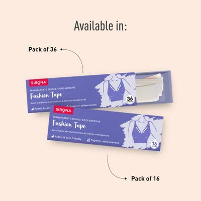 Sirona Transparent Fashion Tape Double Sided Strips - Intimate Hygiene