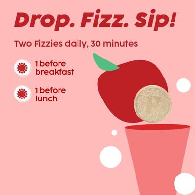 Plix L-Carnitine Apple Cider Vinegar Effervescent Tablet - Apple Burst (Pack of 4 x 15's) 1's - General Health