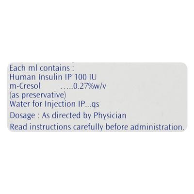 Insuman Rapid 100IU Cartridge 1X3ml - Diabetes-Ins
