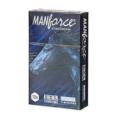 Manforce XXL Ribbed with Dotted Texture Condoms - Musk Flavoured 10's - Plain/Flavoured Condoms