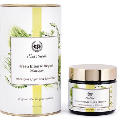 Seer Secrets Green Intense Repair Masque - Wheatgrass, Spirulina & Moringa 40 gm - Masks & Peels