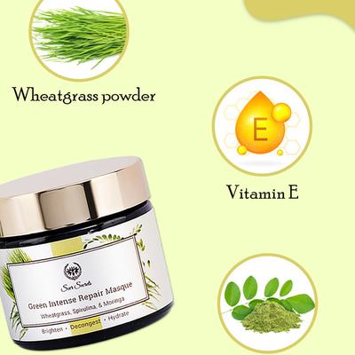 Seer Secrets Green Intense Repair Masque - Wheatgrass, Spirulina & Moringa 40 gm - Masks & Peels