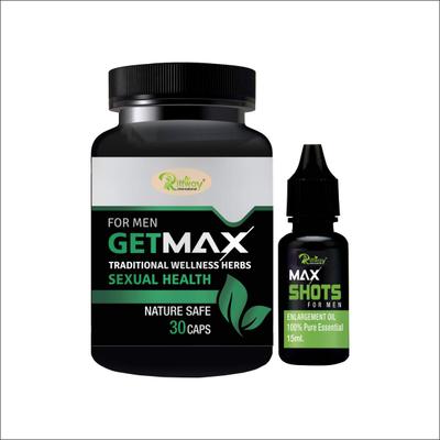 Riffway Get Max Ayurvedic Capsule 30's + Max Shots Oil 15 ml - Sexual Healthcare