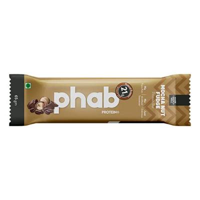 Phab Protein Bar - Mocha Nut Fudge (Pack of 12 x 65 gm) - Nutritional Bars
