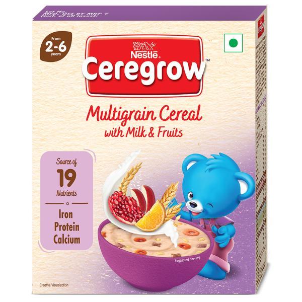 Netmeds | Nestle Ceregrow 2 - 6 years Multigrain Cereal with Milk & Fruits Powder - Refill Pack 300 gm