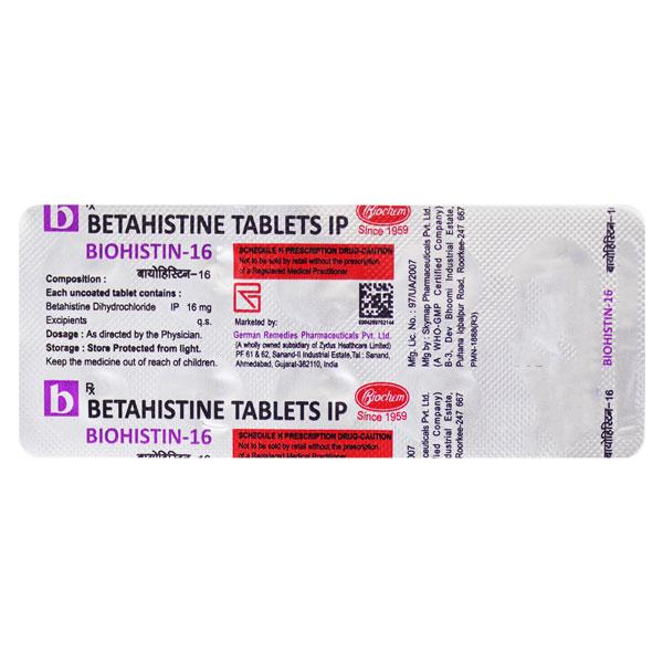 Netmeds | Biohistin 16mg Tablet 10'S
