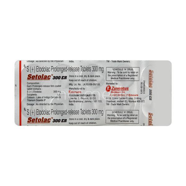 Netmeds | Setolac ER 300mg Tablet 10'S
