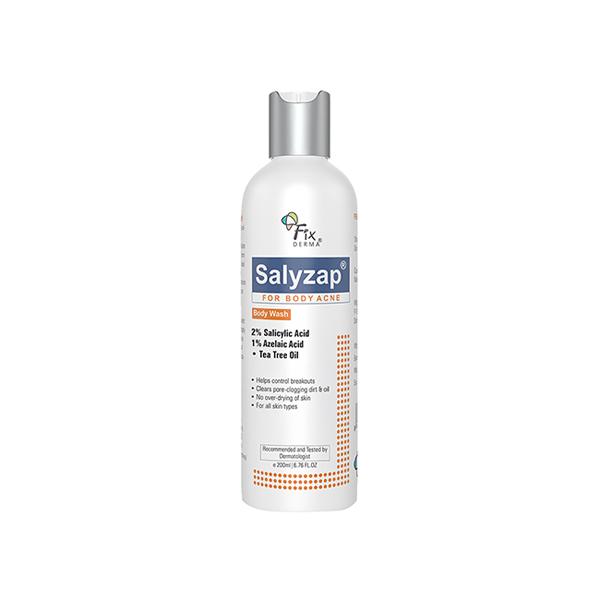 Netmeds | Fixderma 2% Salicylic Acid Salyzap Body Wash For Body Acne, Back, Shoulders, Arms Face Wash (200 ml)