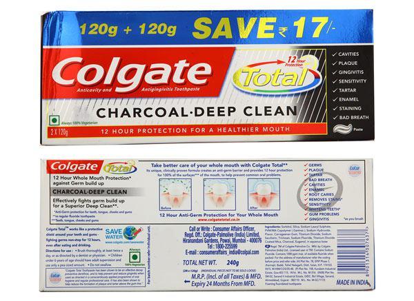 Netmeds | Colgate Total Charcoal Deep Clean Toothpaste (Pack of 2 x 120 gm)