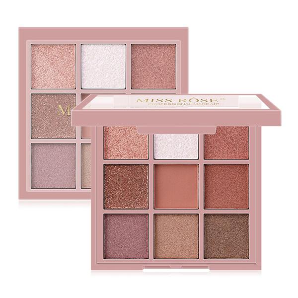 Netmeds | Miss Rose 9 Color Matte & Glitter Eyeshadow Palette 7001 - 123N 04 7.5 gm