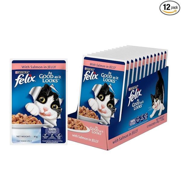 Netmeds | Nestle Purina Felix With Salmon Cat Food Pouch 85 g