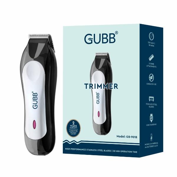 Netmeds | GUBB Cordless Beard Trimmer with 5 Level Settings, High Performance Stainless Steel Blades - (GB-9018) Black-Silver 1's