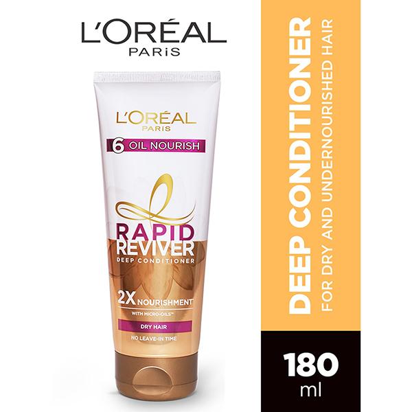 Netmeds | L'Oreal Paris Rapid Reviver 6 Oil Nourish Deep Conditioner 2X Nourishment with Micro Oils 180ml