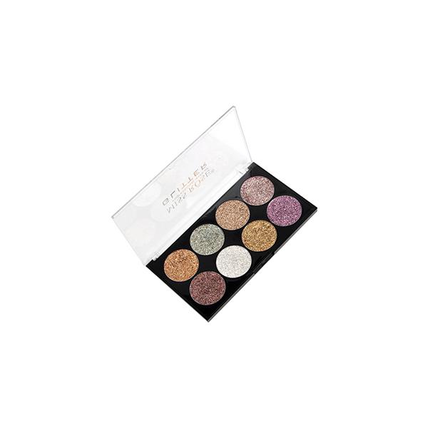 Netmeds | Miss Rose 8 Color Glitter Eyeshadow Palette 7001 - 88M 28 gm