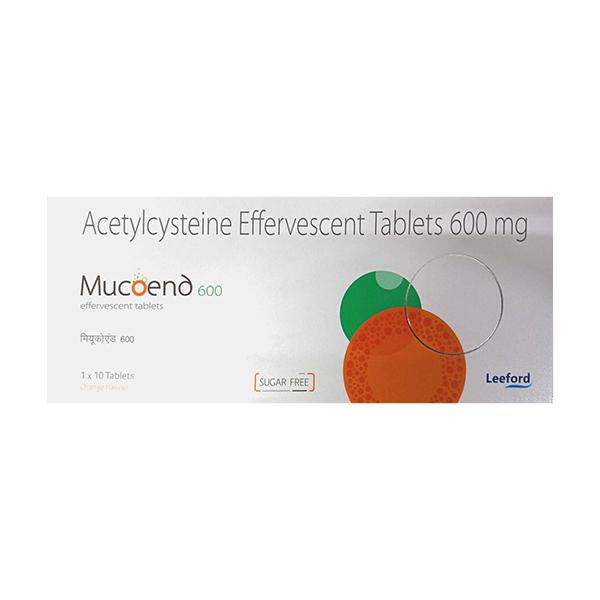 Netmeds | MUCOEND 600 Sugar Free Orange Flavour Effervescent Tablet 10's