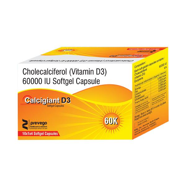 Netmeds | CALCIGIANT D3 60k Softgel Capsule 4's