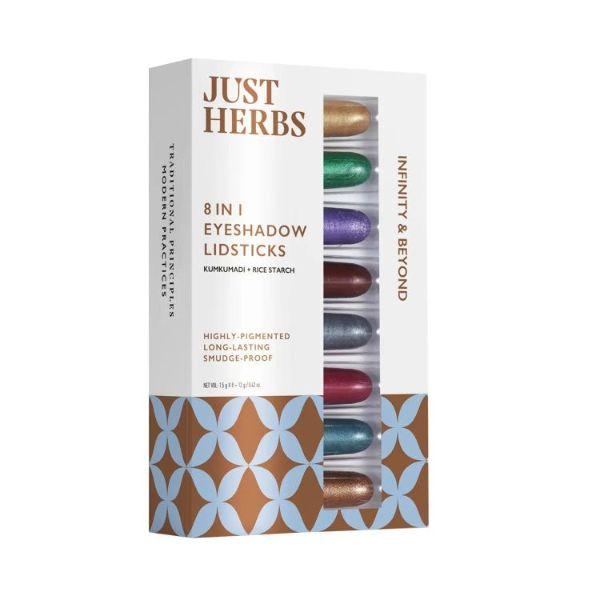 Netmeds | Just Herbs 8 In 1 Eye Shadow Lidsticks With Kumkumadi + Rice Starch , Infinity & Beyond 12gm
