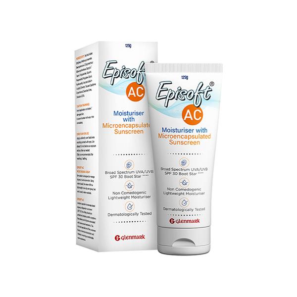 Netmeds | Glenmark Episoft AC Moisturizer with Sunscreen, SPF 30+ for Men and Women 125 gm