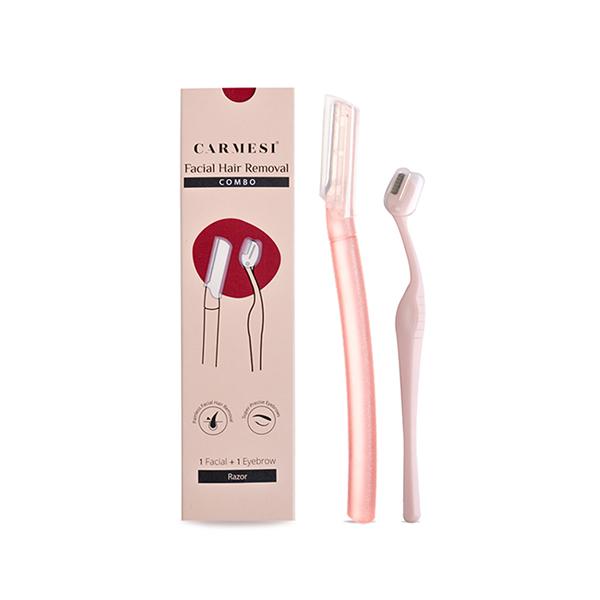 Netmeds | Carmesi Natural Facial Hair Removal Combo, 1 Facial Razor & 1 Eyebrow Razor 2's