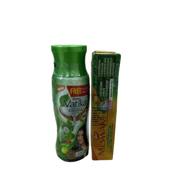 Netmeds | Dabur Vatika Enriched Coconut Hair Oil 145ml (free Dabur Meswak Paste 42g) 1 s