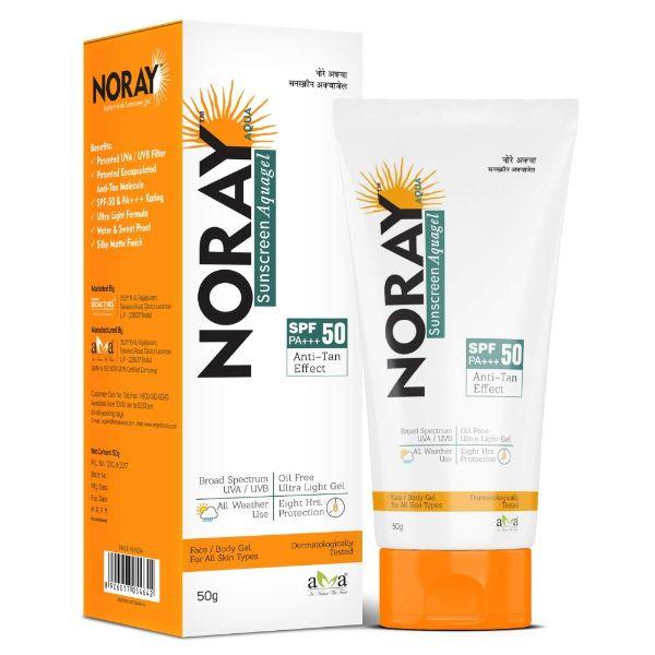 Netmeds | Vegetal Noray Sunscreen Aquagel SPF-50 PA+++ with Anti-Tan Effect 50 gm