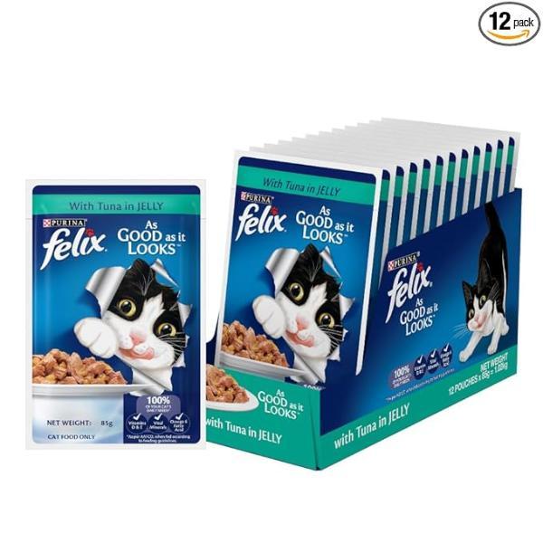 Netmeds | Nestle Purina Felix Adult With Tuna Cat Food Pouch 85 g