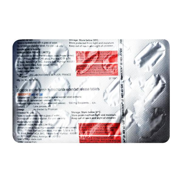 Netmeds | DIAMICRON XR MEX 60/500 Tablet 15's