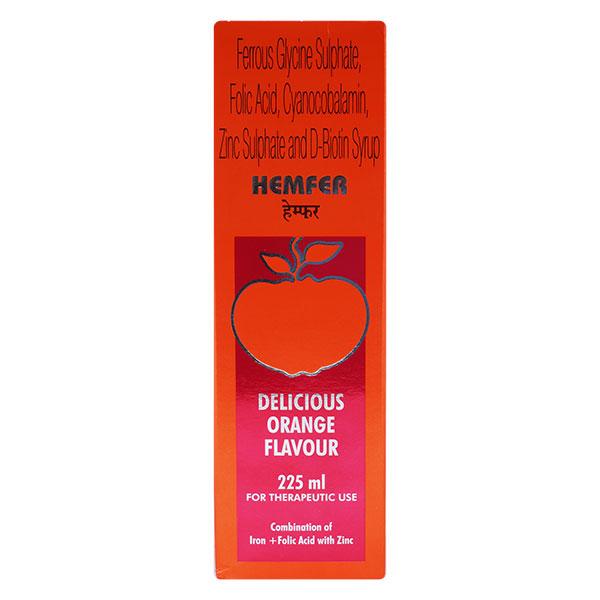 Netmeds | Hemfer delicious orange flavour Syrup 225ml