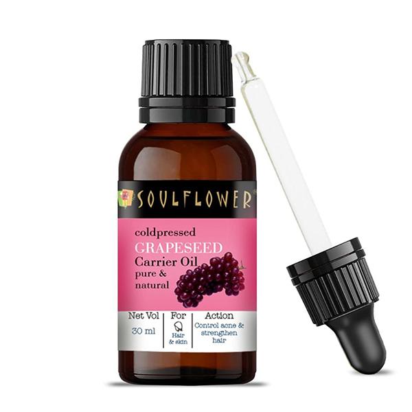 Netmeds | Soulflower Coldpressed Grapeseed Carrier Oil 30 ml