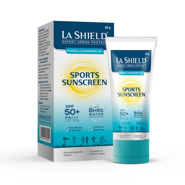 Netmeds | La Shield Mineral Sports Sunscreen Gel SPF 50+ 100% Mineral Sunscreen PA+++ 50 gm