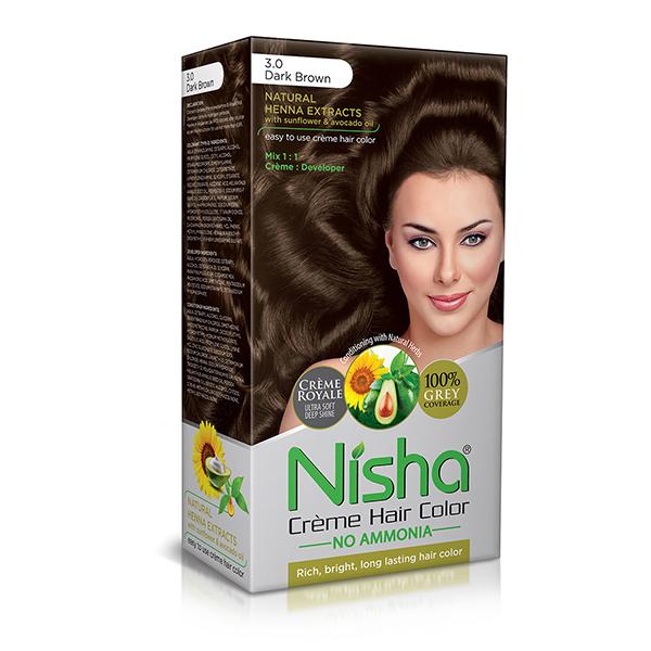 Netmeds | Nisha Creme Hair Color - 3.0 Dark Brown 60 gm