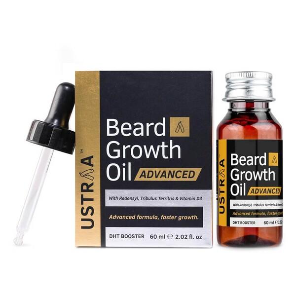 Netmeds | Ustraa Beard Growth Oil - Advanced with Redensyl Tribulus Territus & Vitamin D3 Dht Booster 60ml