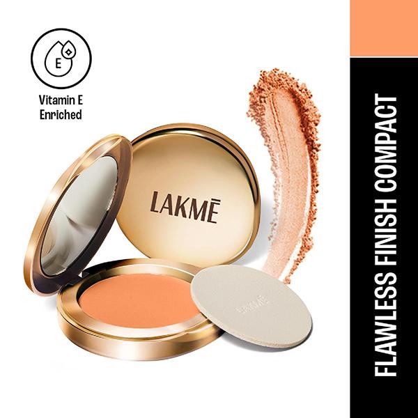 Netmeds | Lakme 9to5 Powerplay Matte Compact, Oil Control Formula, With Vitamin E, Apricot, 9 gm