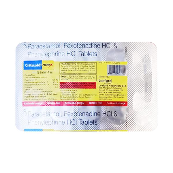 Netmeds | CRITICOLD MAX Tablet 10's