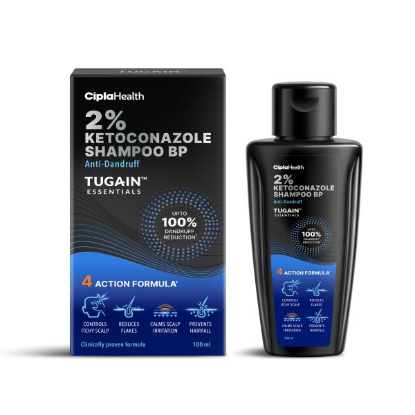 Netmeds | Tugain Essentials 2% Ketoconazole Anti Dandruff Shampoo 100 ml