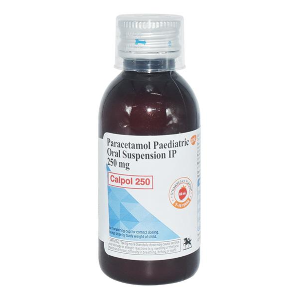 Netmeds | Calpol 250 Strawberry Flavour Suspension 60ml