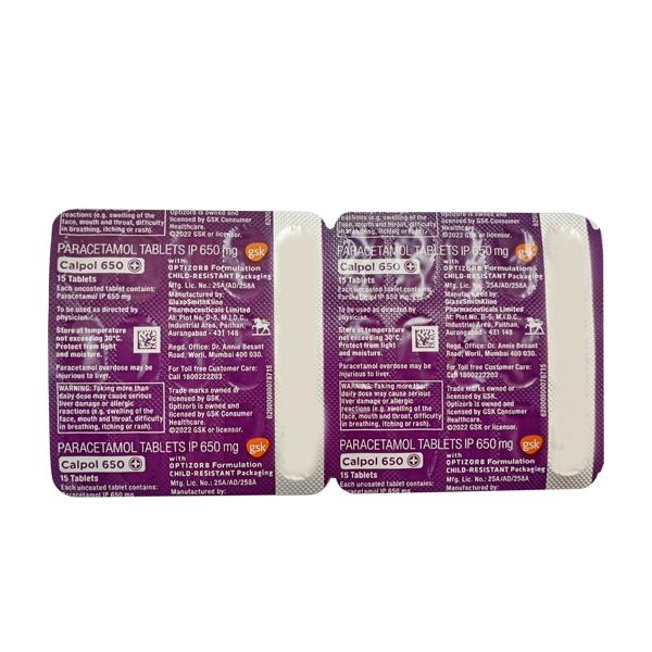 Netmeds | CALPOL 650 + Tablet 15's
