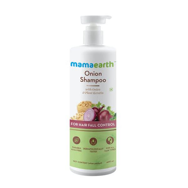 Netmeds | Mamaearth Onion Shampoo with Onion & Plant Keratin For Hair Fall Control 400ml