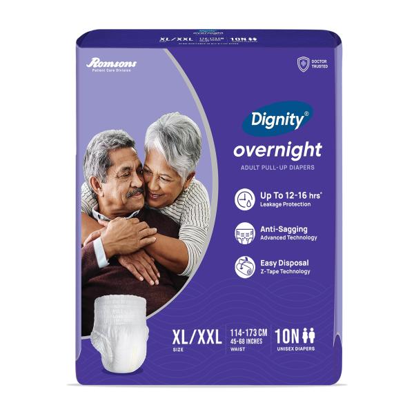 Netmeds | Dignity Overnight Pull Ups Adult Diapers (XL - XXL) (45 - 68 Inch) 10's