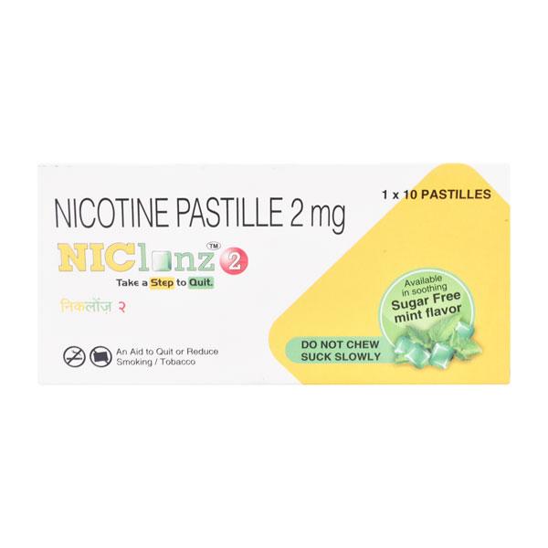 Netmeds | Niclonz 2 Sugar Free Mint Flavor Pastille 10'S