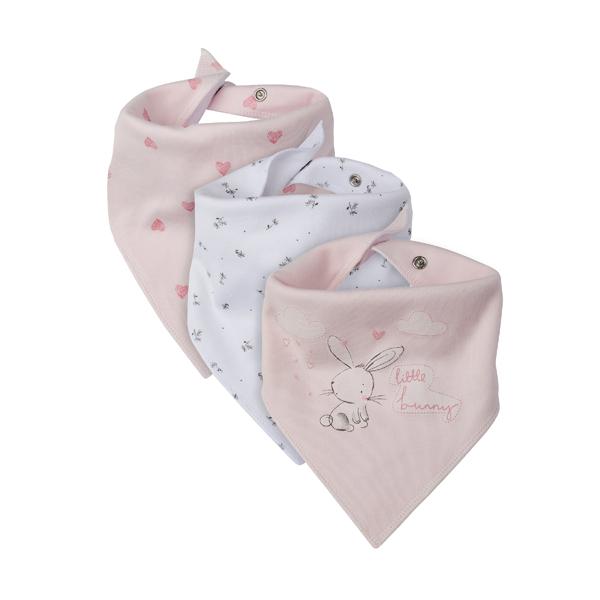 Netmeds | Mothercare Bunny Dribbler Bibs - Pink (Pack of 3)