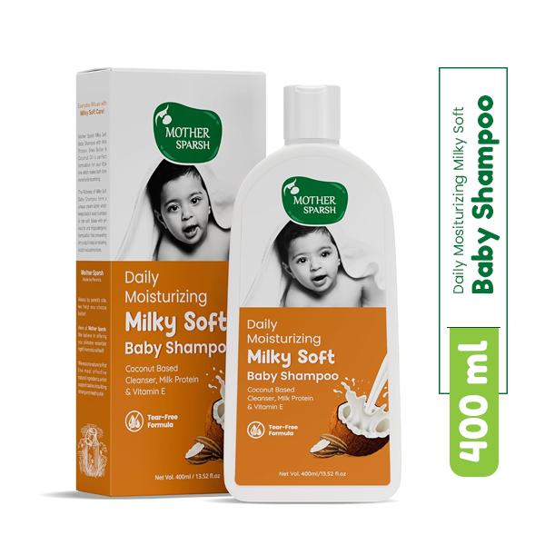 Netmeds | Mother Sparsh Milky Soft Baby Shampoo With Coconut Based Cleanser-Milk Protein and Vitamin E 400 ml